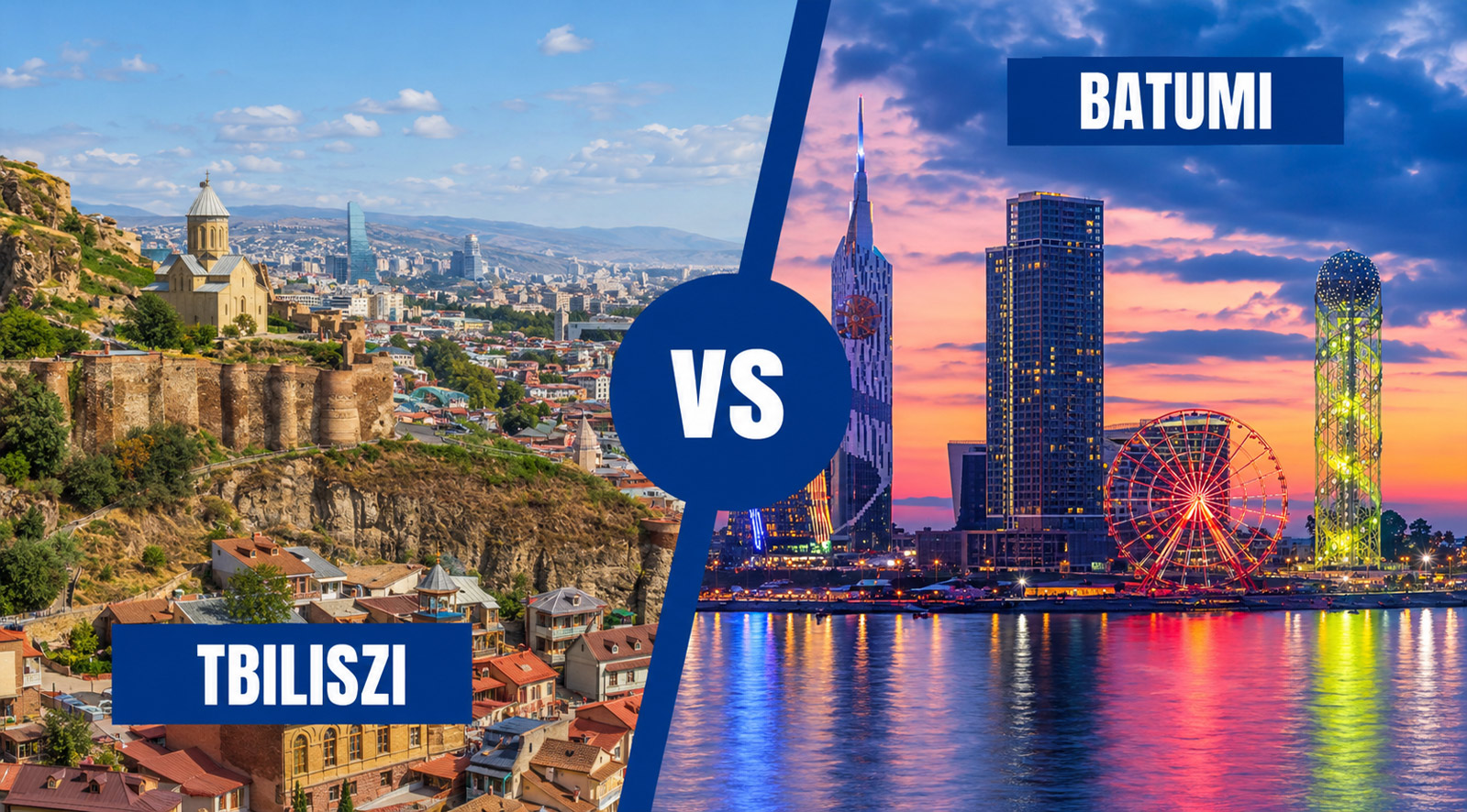 Tbiliszi és Batumi összehasonlítása grúziai ingatlanbefektetés szempontjából.